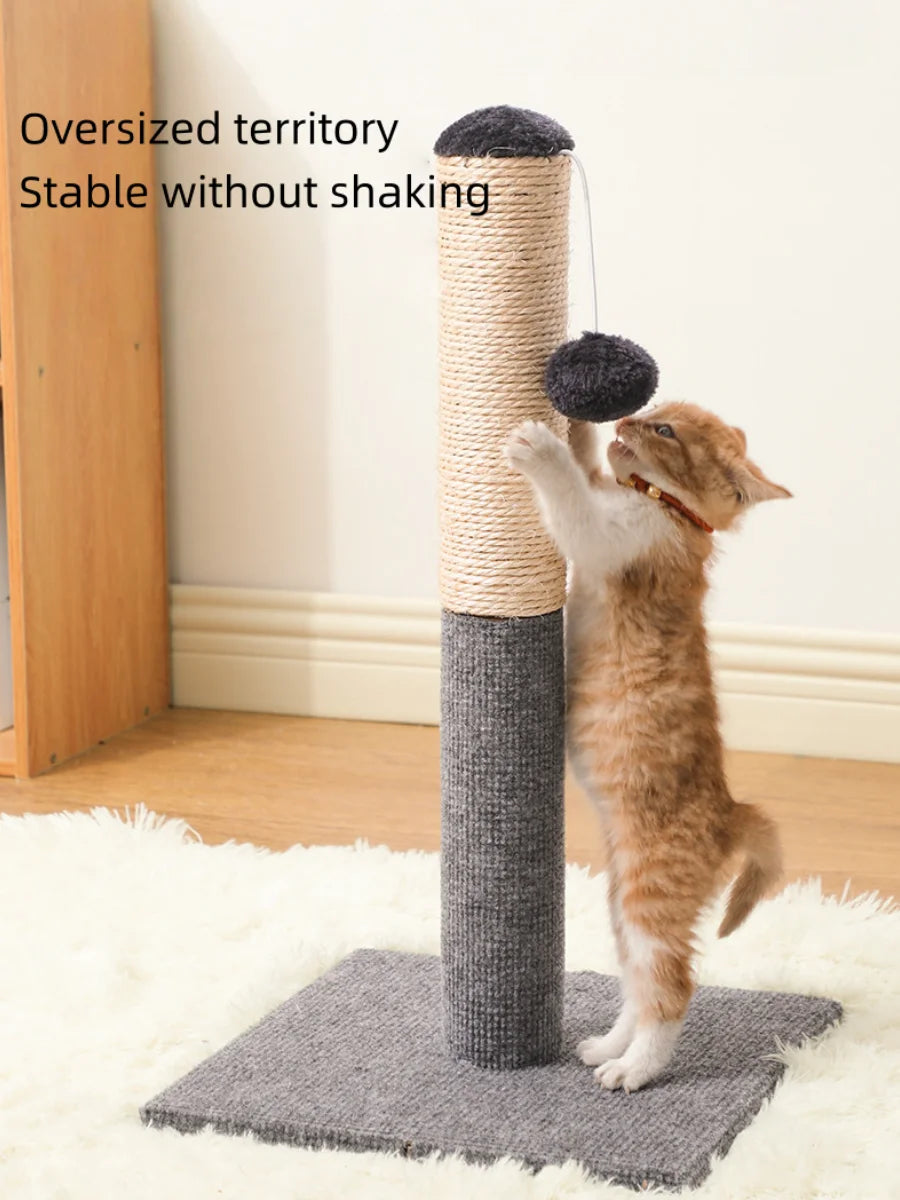Grey Sisal Cat Scratching Post with Toy Ball