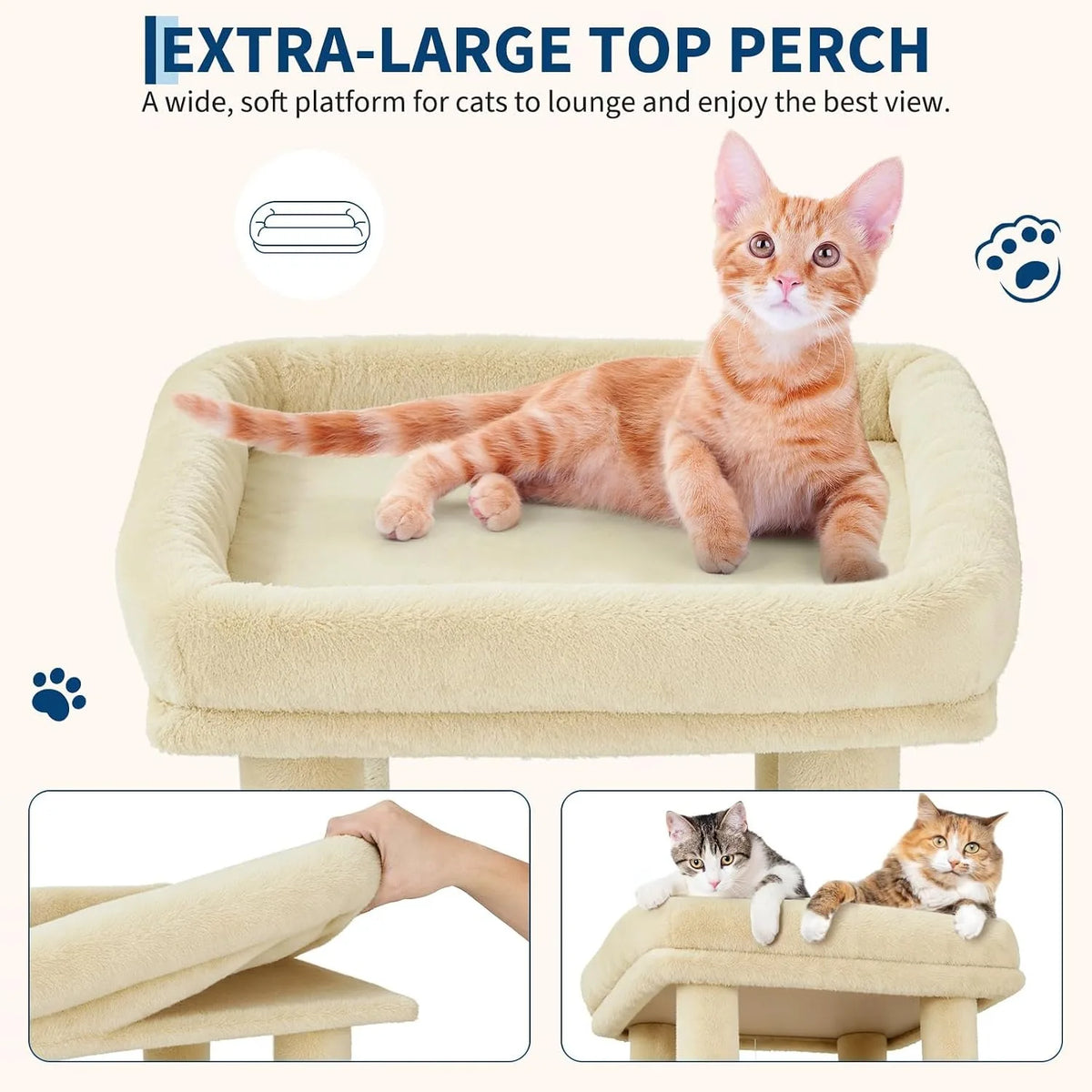 61" Cat Tree with Two Condos & Seven Scratching Posts