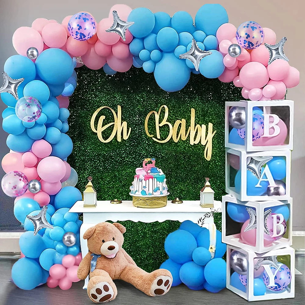 Pink & Blue Balloon Garland Kit Options