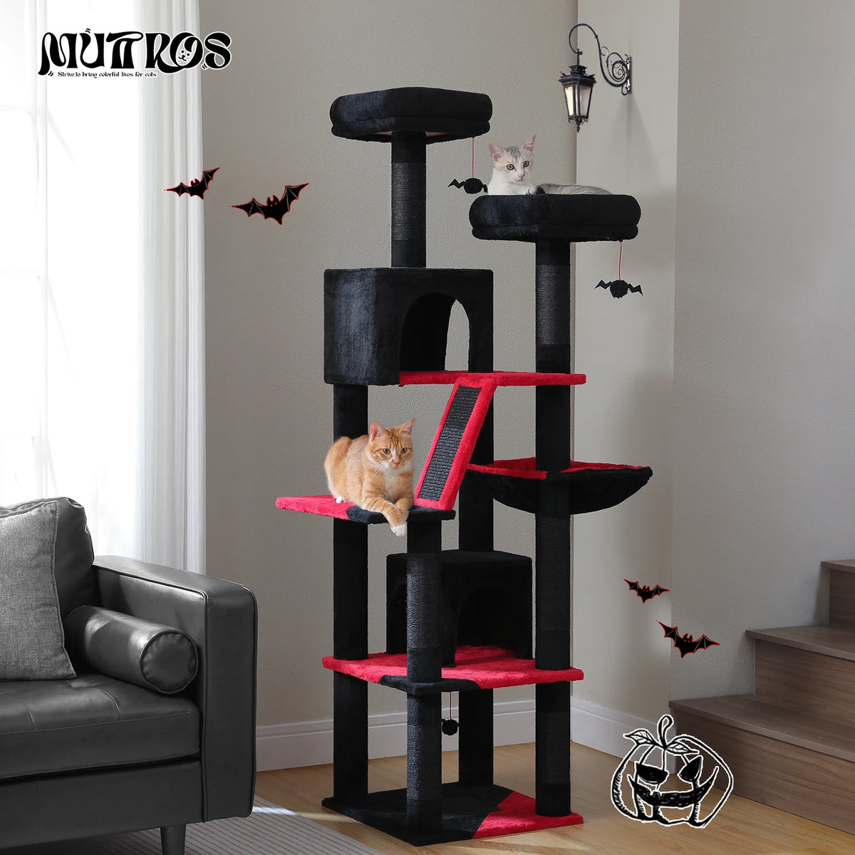 Multi-Level Cat Tree with Scratching Posts, Cozy Condo, Hammock, Large Cat Tower for Indoor Cats, Cat Scratching Board, Cat Toys Whispering Desires Shoppe