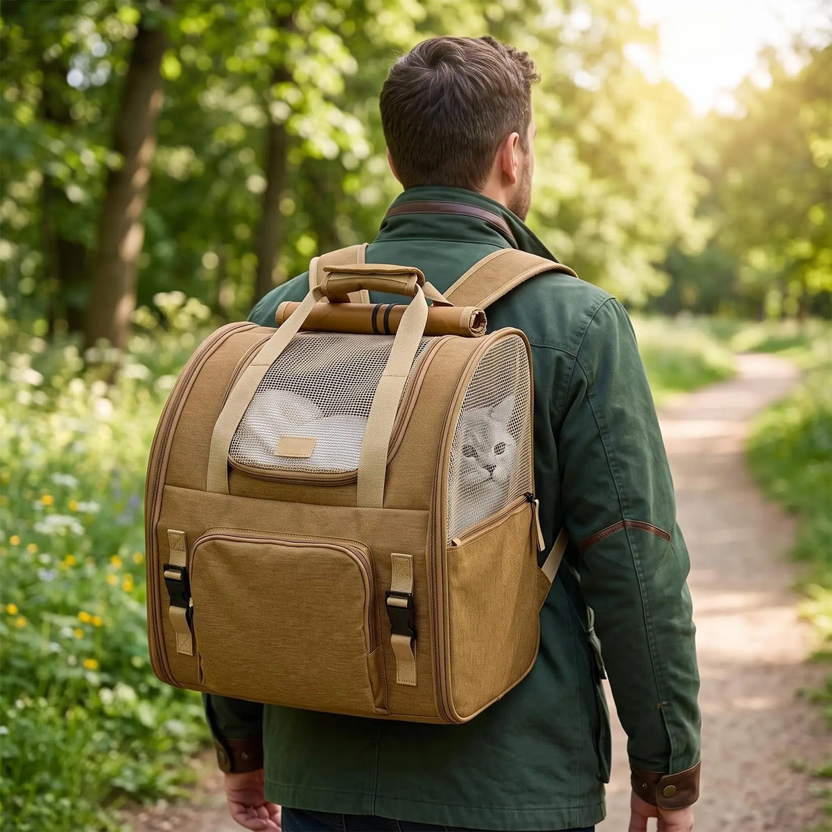 Expandable Mesh Pet Carrier Backpack