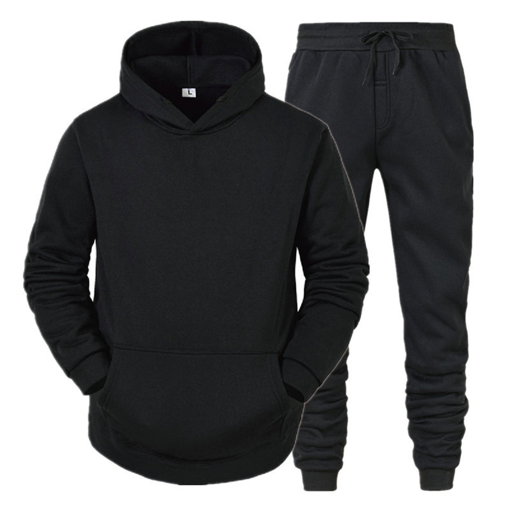 Men's Solid-Color Sweatshirt & Jogger Set