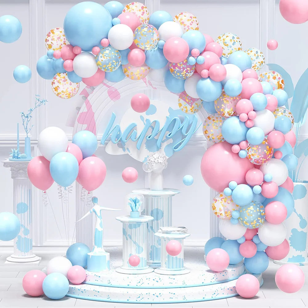 Pink & Blue Balloon Garland Kit Options