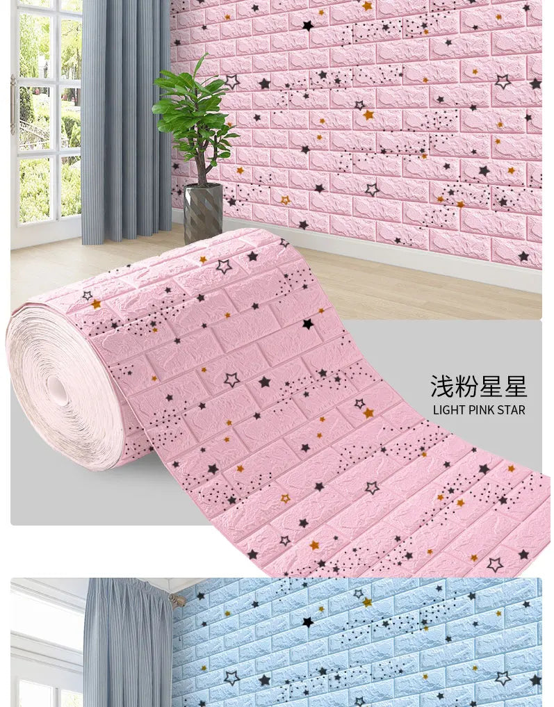3D Self-Adhesive Foam Brick Wall Panels