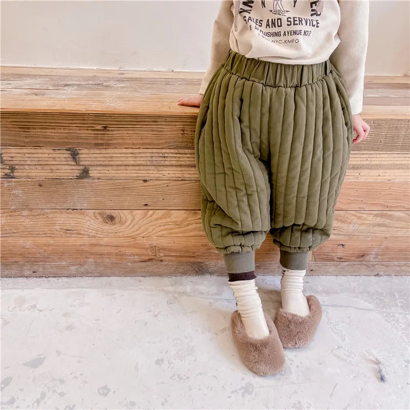 Children's Clothing From 2 To 7 Years Winter Kids Warm Cotton-Padded Trousers Baby Girls Thick Pants Toddler Boys Wear Clothes Whispering Desires Shoppe