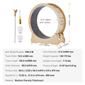 SucceBuy Wooden Cat Exercise Wheel with Removable Carpet