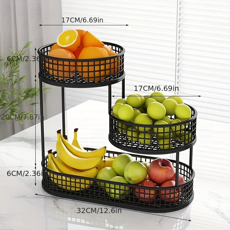 Stainless Steel Tiered Fruit Basket