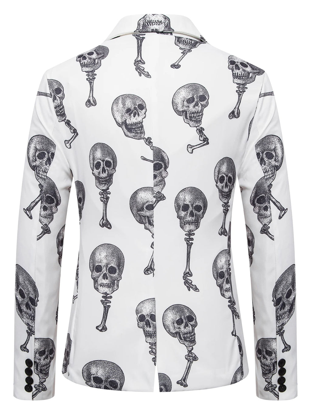 Men's Skull-Print Two-Piece Party Suit