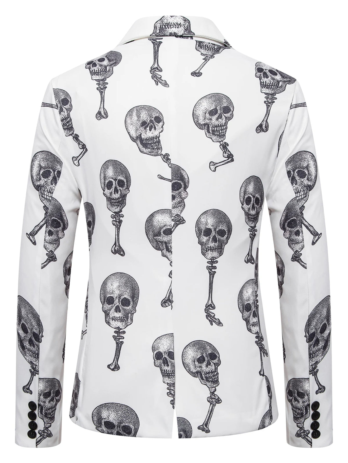 Men's Skull-Print Two-Piece Party Suit