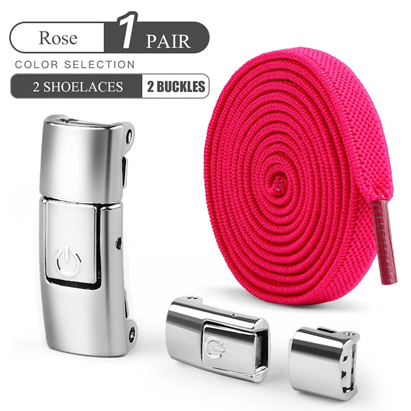 No-Tie Elastic Shoelaces with Press Locks – 8 mm
