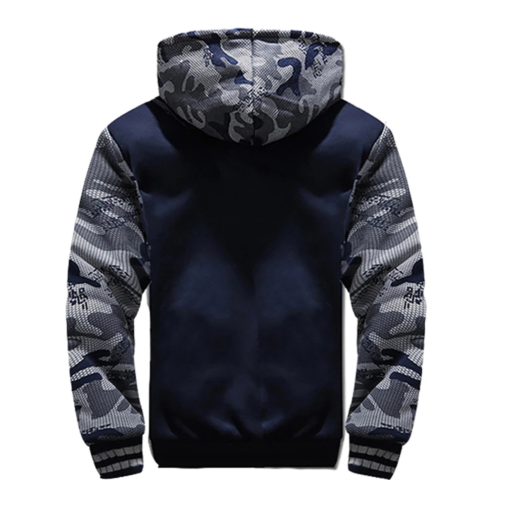 WHWR Men's Camouflage Hooded Zip-Up Jacket