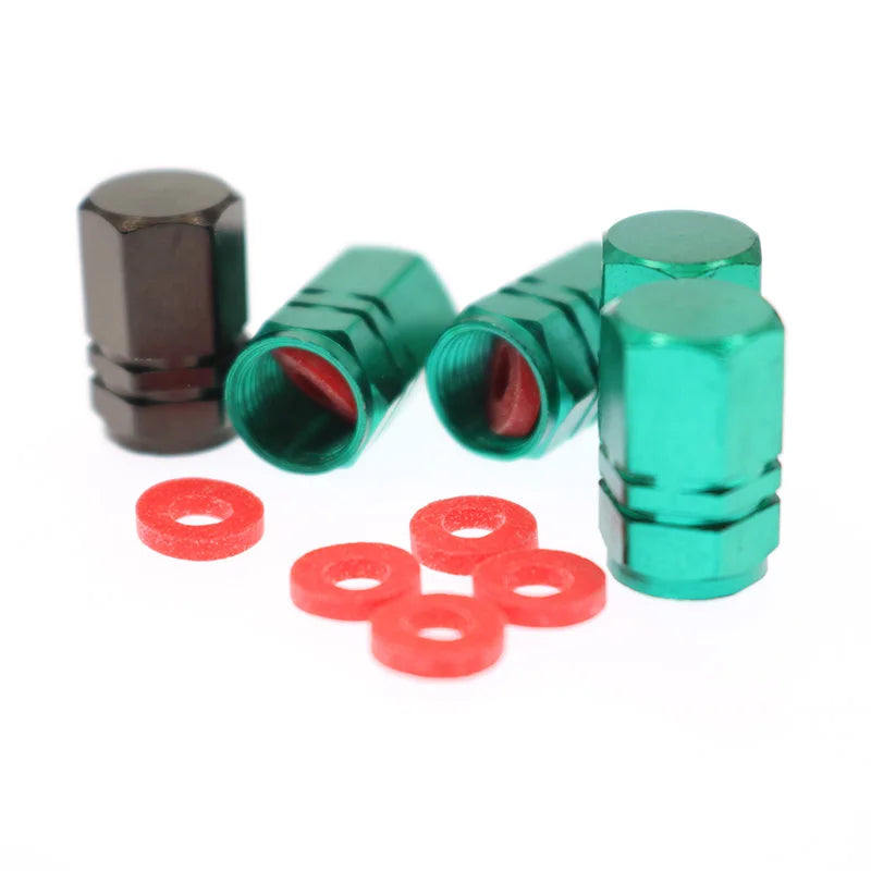 Aluminum Tire Valve Caps with O-Ring – Set of 4