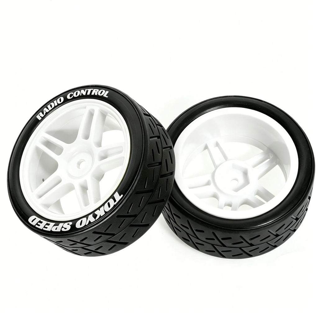 1:10 RC Car Tires & Wheels – Set of 4, 12 mm Hex