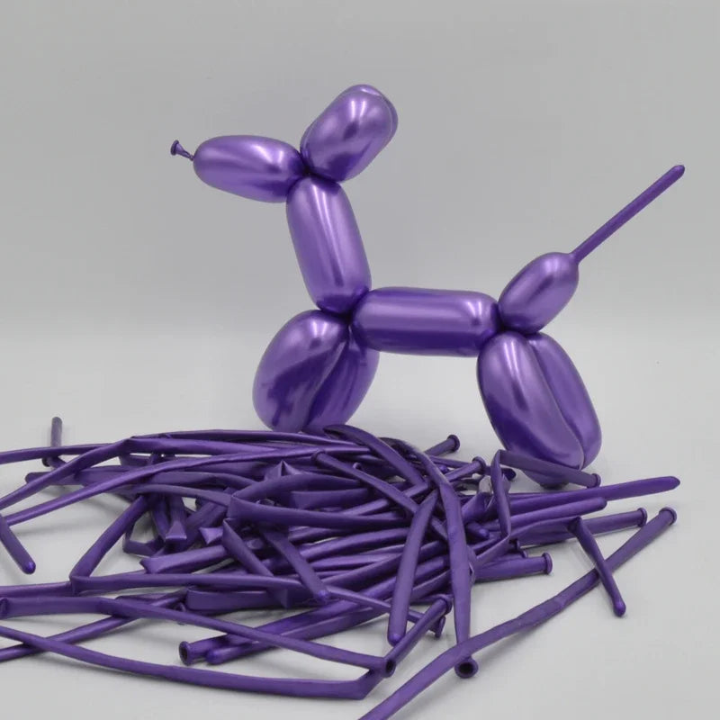 Long Metallic Latex Modeling Balloons