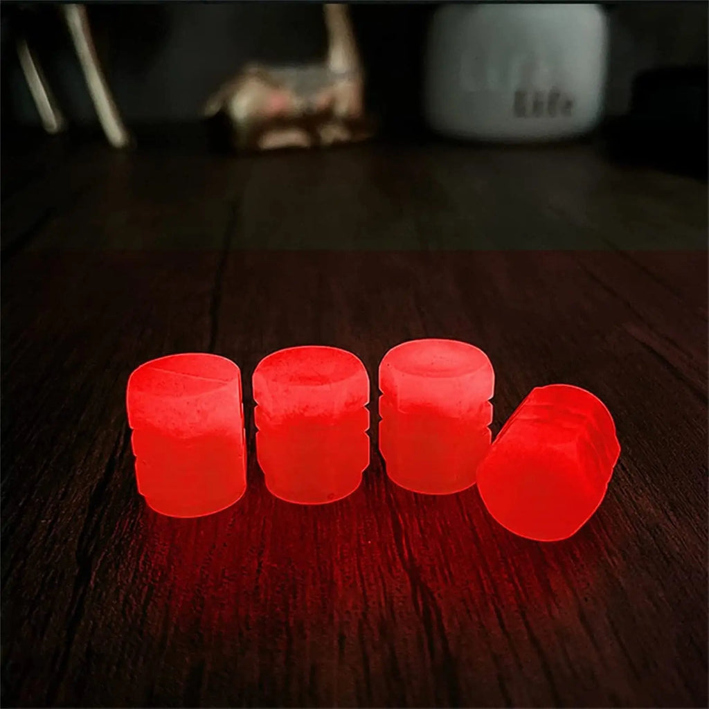 Glow-in-the-Dark ABS Tire Valve Caps – Set of 4