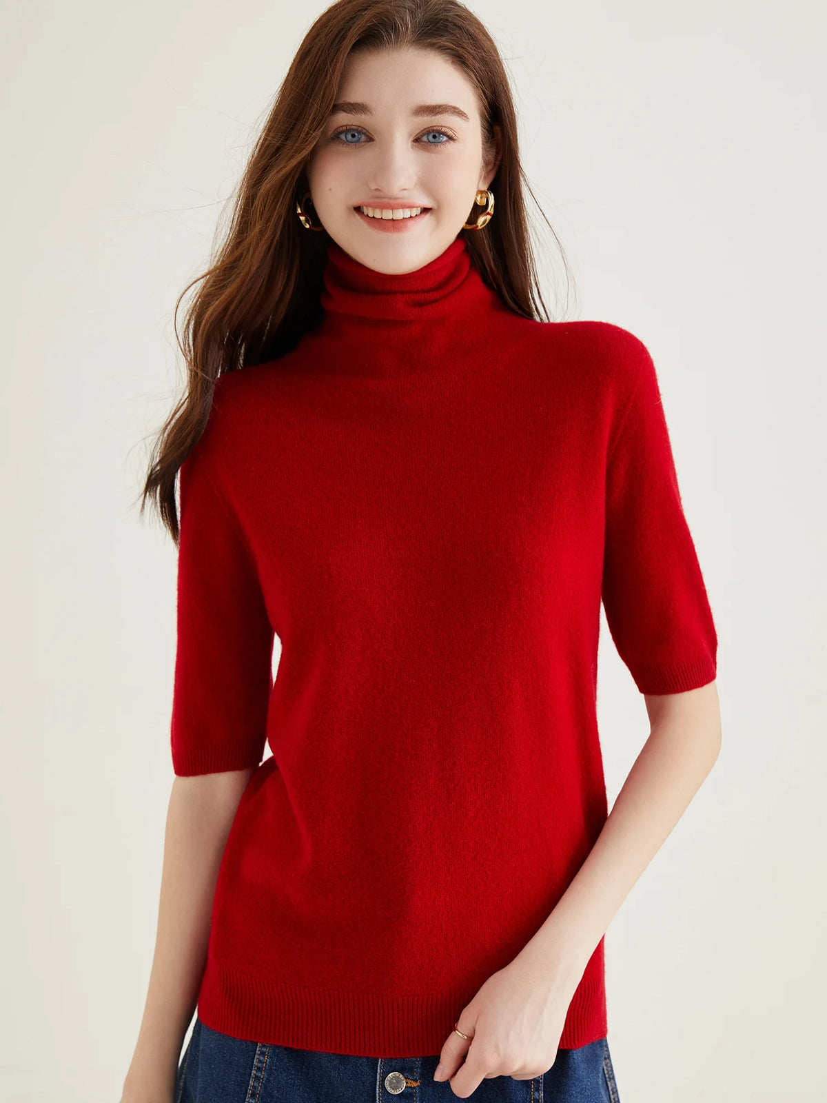 Women's Knit Tops Short Sleeve Fashion Women Sweaters New 100% Merino Wool Knitwears Vintage Sweater Turtleneck Pullover Clothes Whispering Desires Shoppe