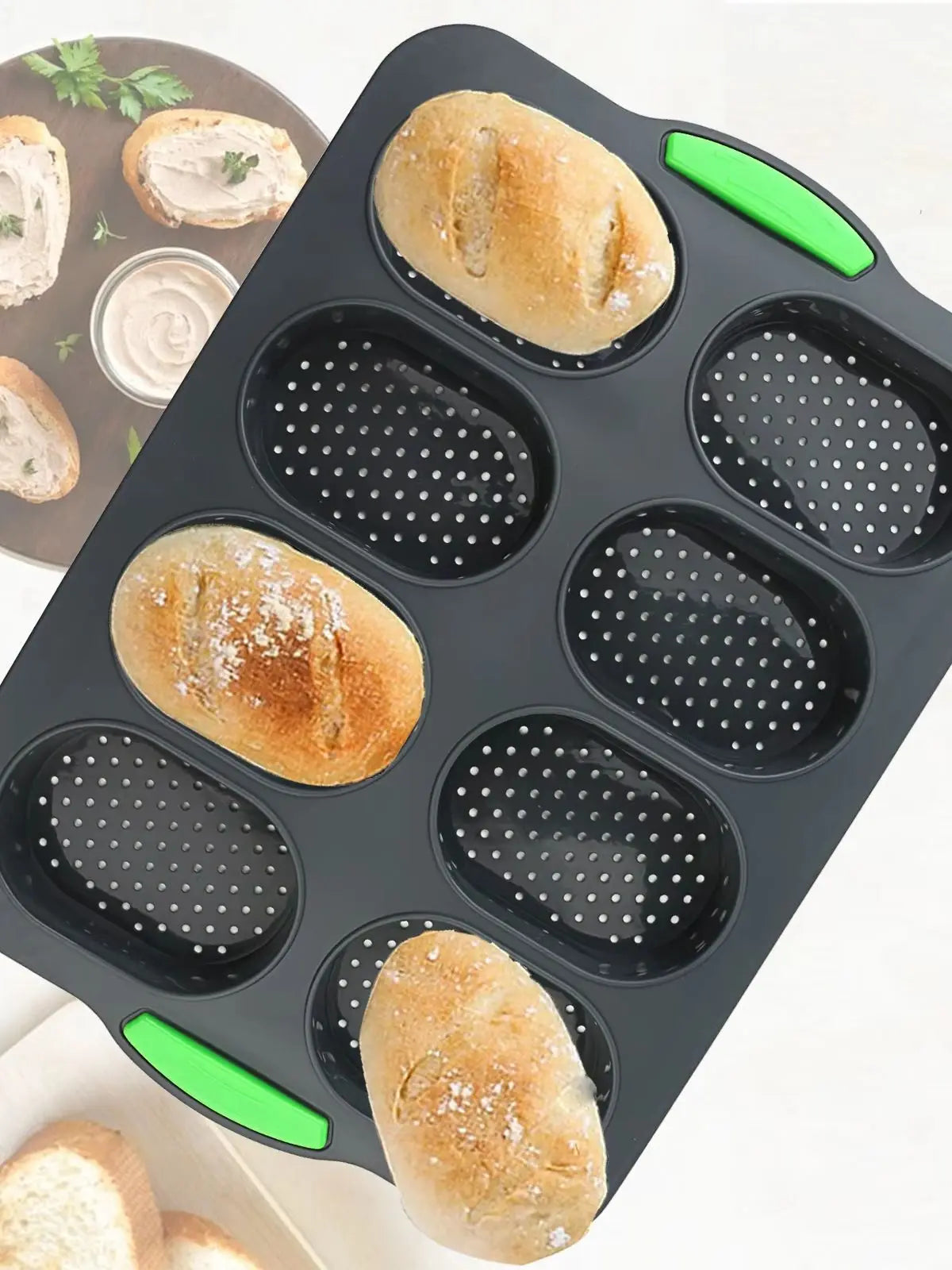 Eight-Cavity Silicone Bread Roll Mold