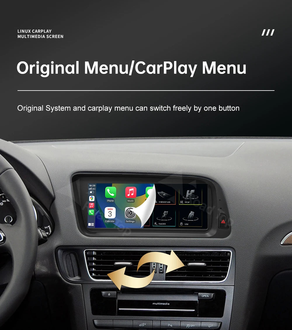 Road Top CarPlay Display for Audi Q5 2009–2017