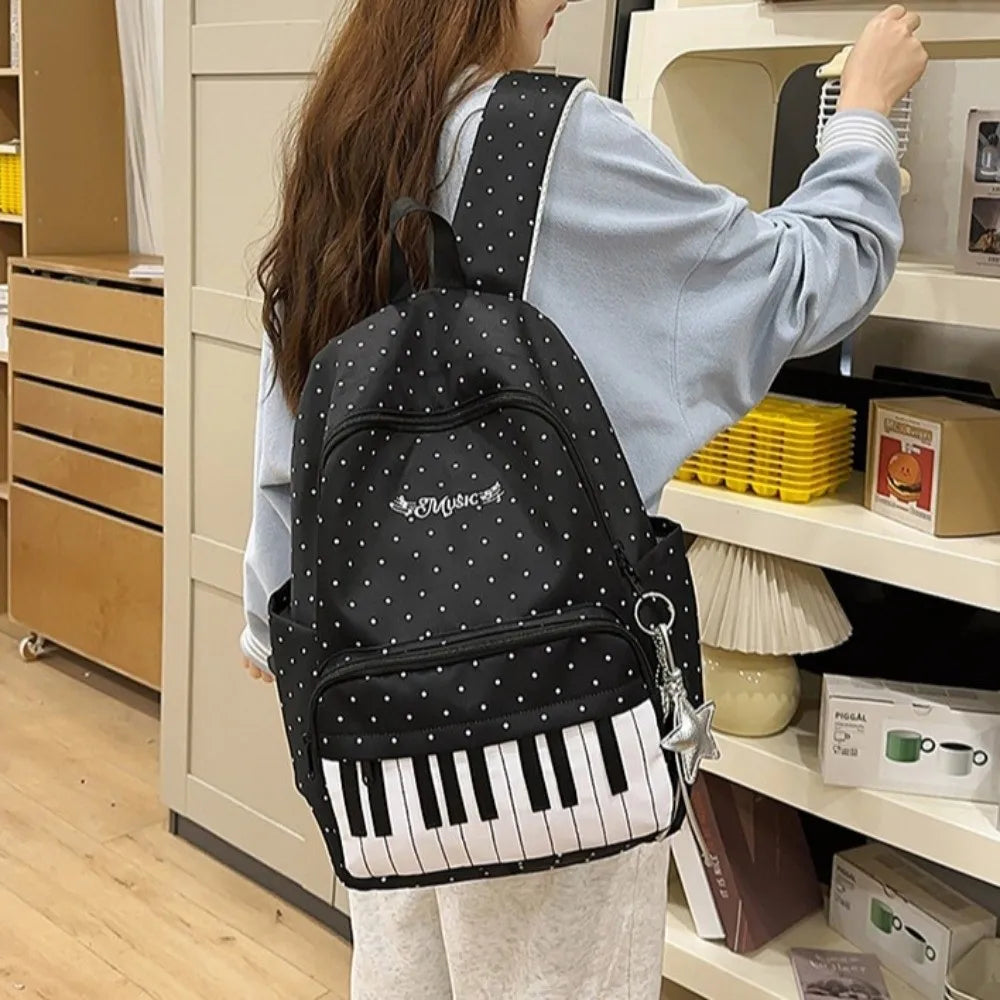 Piano-Key Print Lightweight Backpack