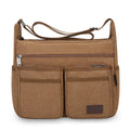 Canvas Crossbody Bag with Zipper Pockets