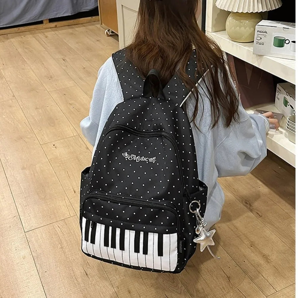 Piano-Key Print Lightweight Backpack