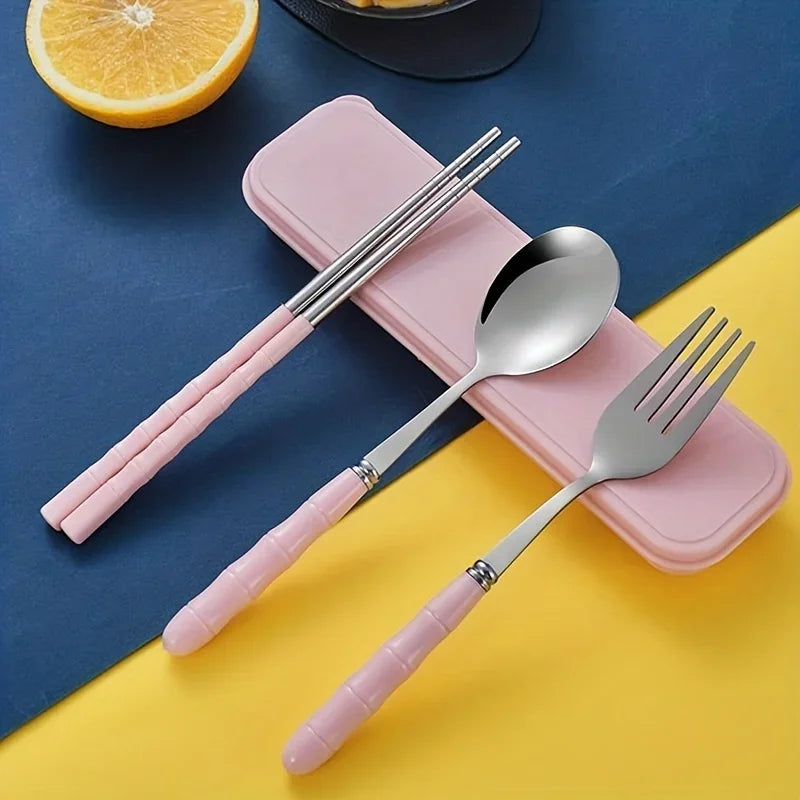 Portable Spoon, Fork and Chopstick Set