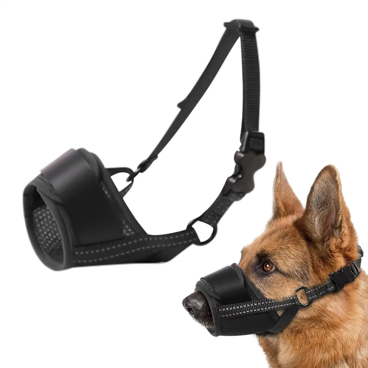 Large Dog Muzzle Adjustable Straps Breathable Soft Muzzle For Dog Biting Prevention Anti-Chaos Large Pet Anti-barking Muzzle Whispering Desires Shoppe