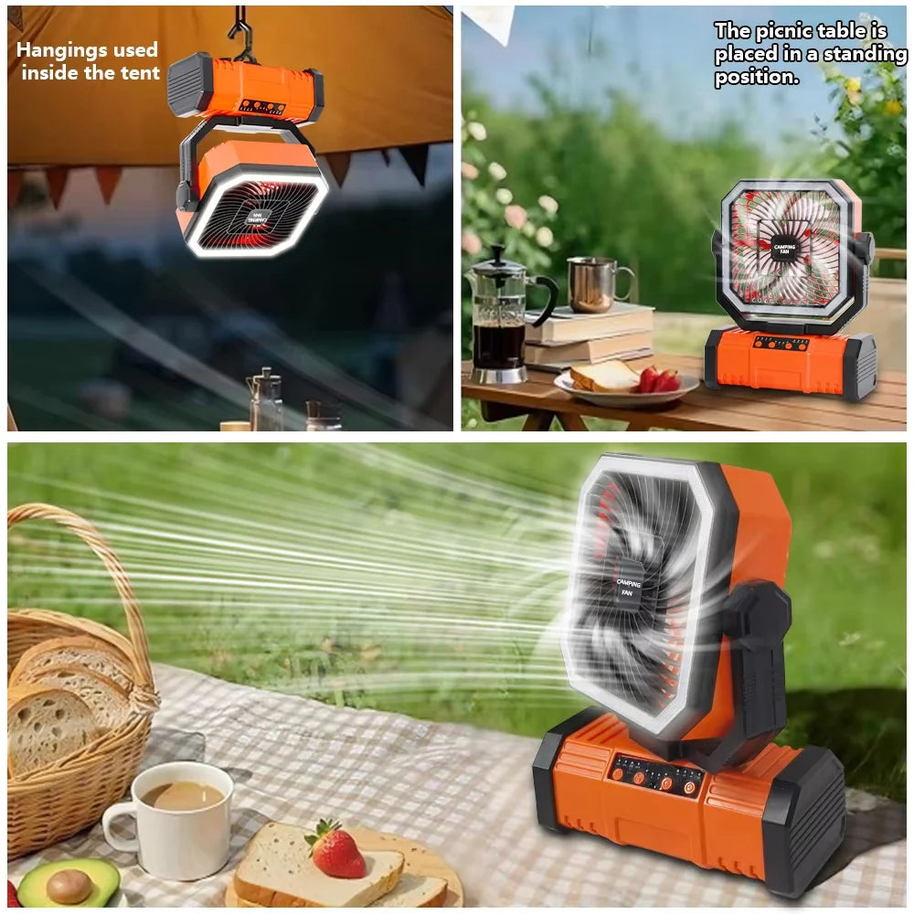 Rechargeable Clip-On Portable Fan with LED Light