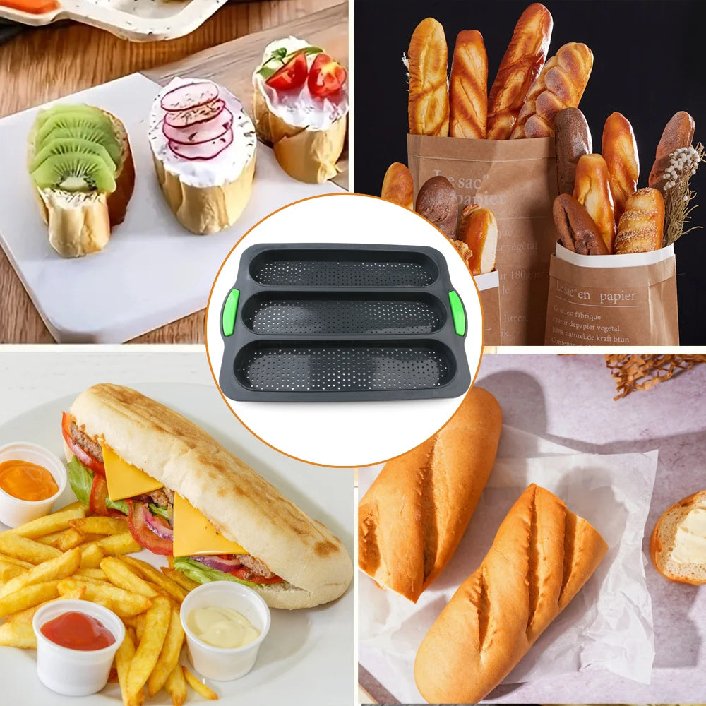 Silicone Baguette & Bun Baking Tray
