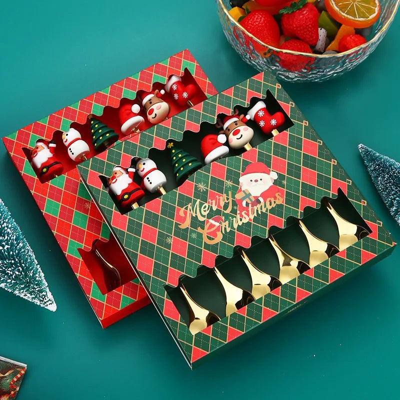 Christmas Dessert Spoon & Fork Gift Sets