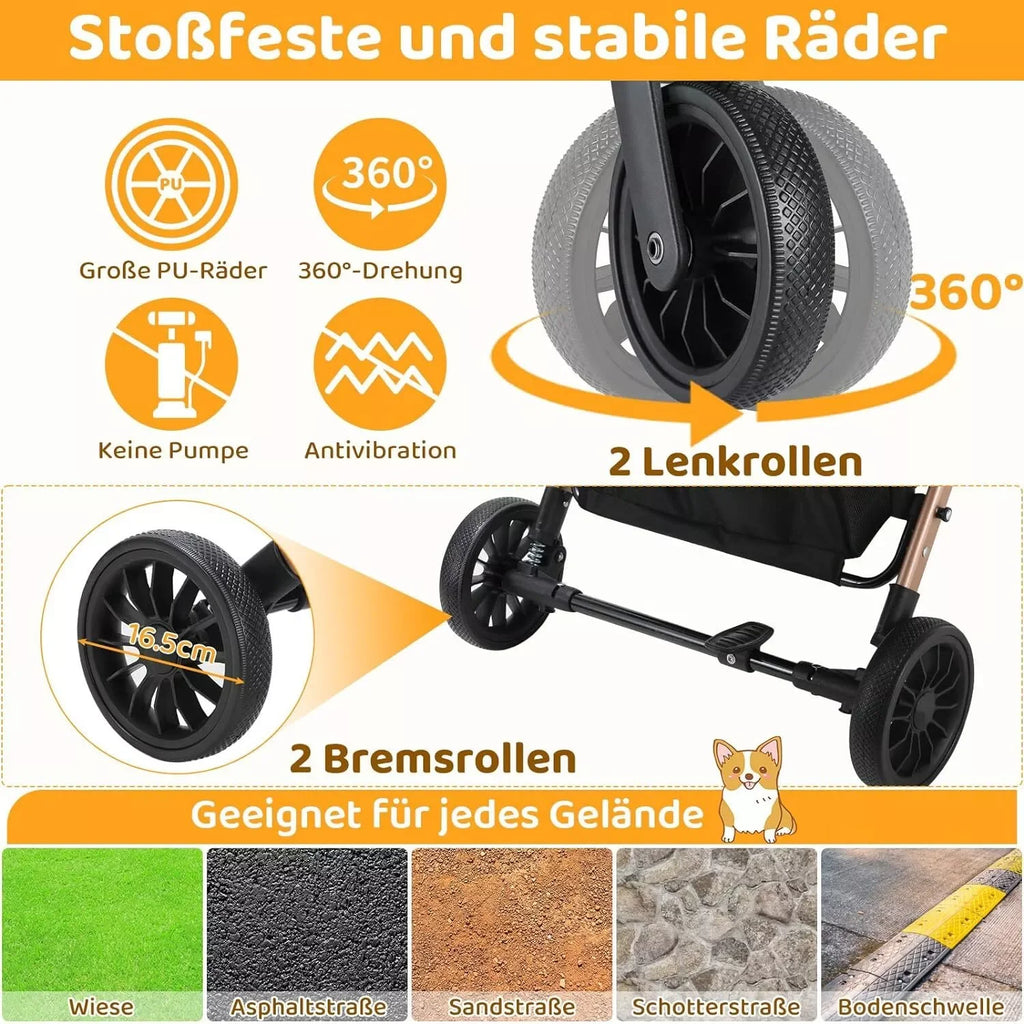 Two-in-One Folding Pet Stroller & Carrier