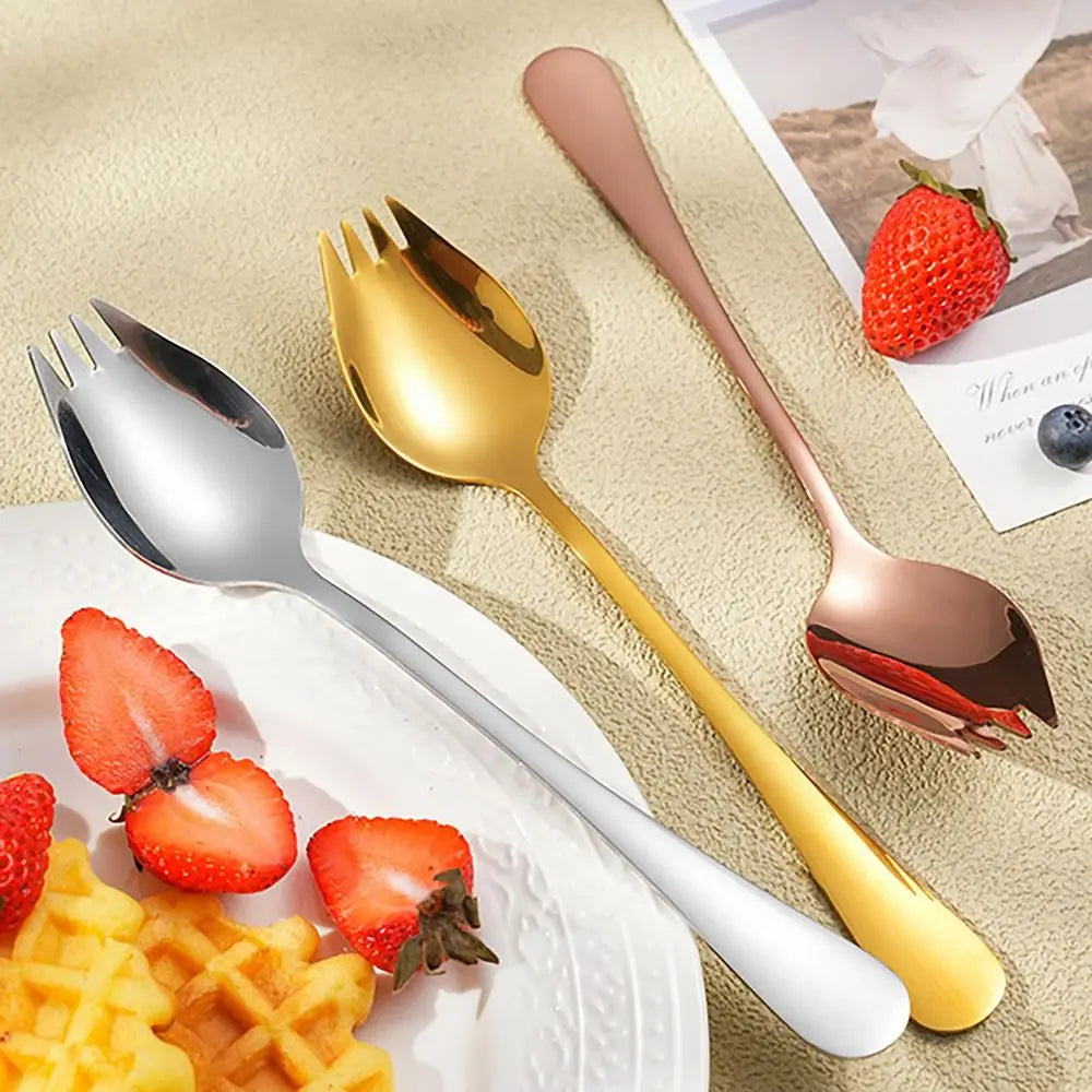 Long-Handle Stainless Steel Spork
