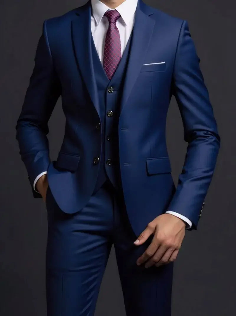 Men's Three-Piece Suit – Blazer, Vest & Trousers