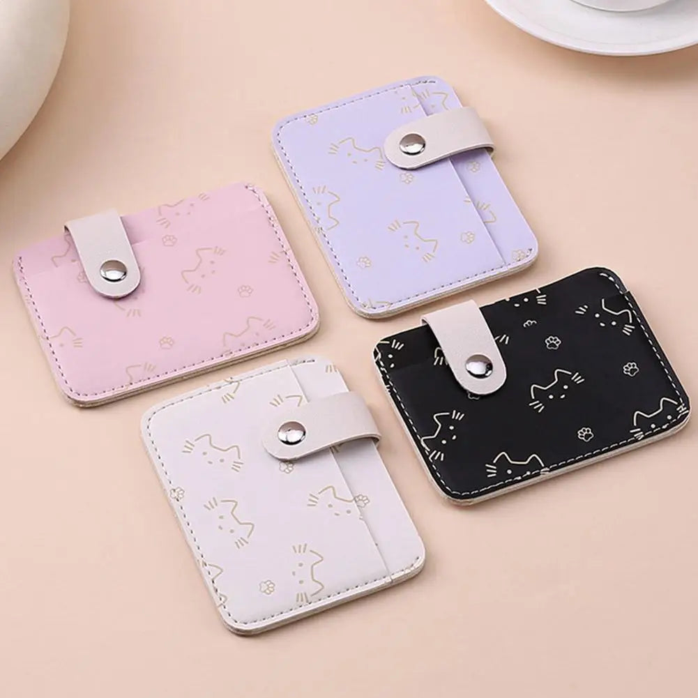 Women's Cat-Print Mini PU Wallet