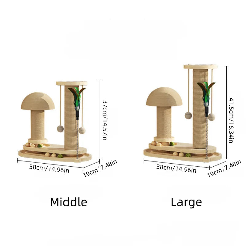Interactive Cat Scratching Tower with Ball Track