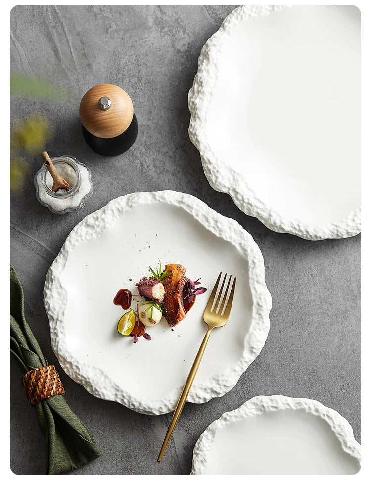 Plain Porcelain Dinner Plates — Assorted Sizes