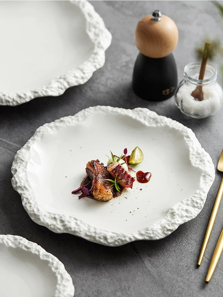 Plain Porcelain Dinner Plates — Assorted Sizes