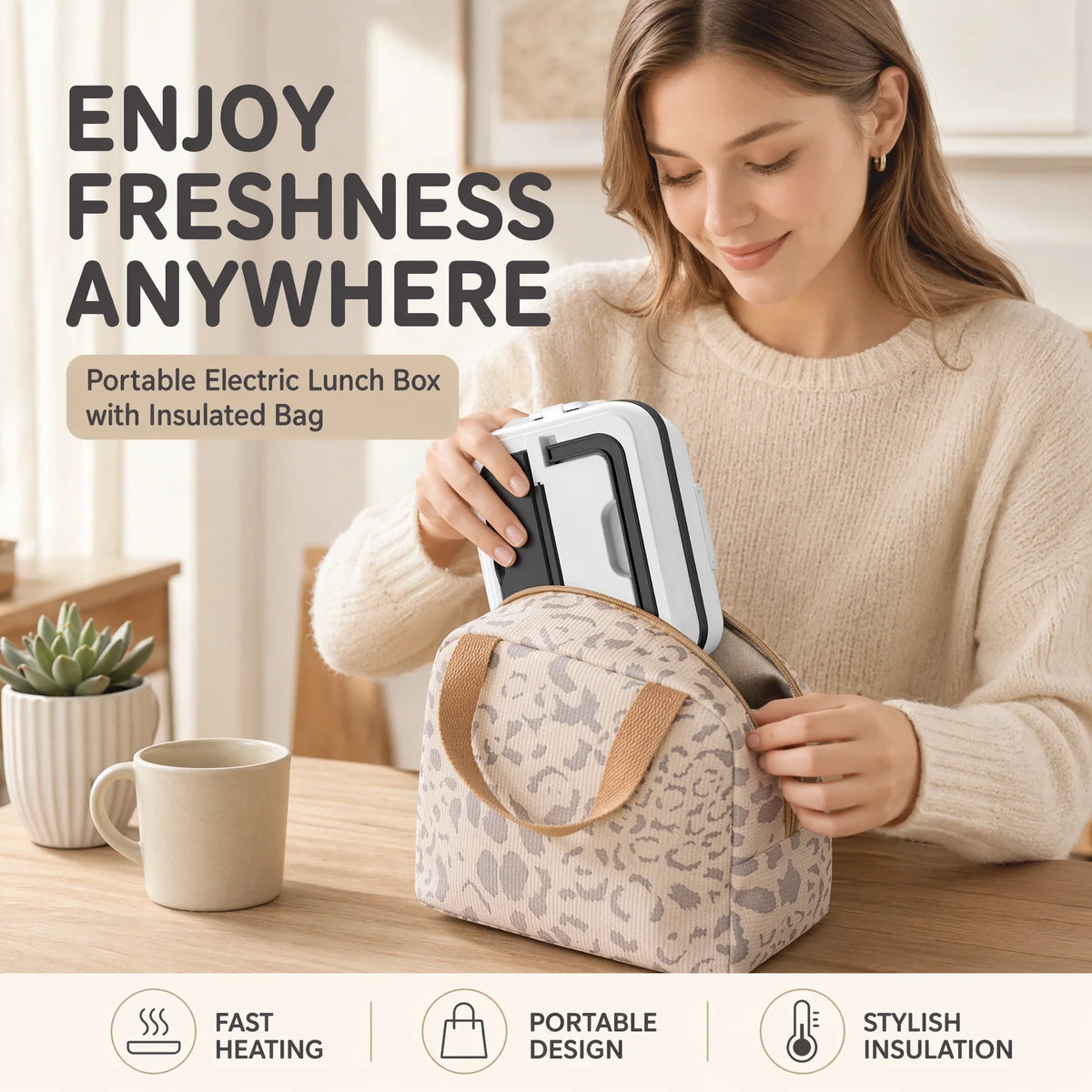 Cordless Rechargeable Heated Lunch Box – 1L, 60W