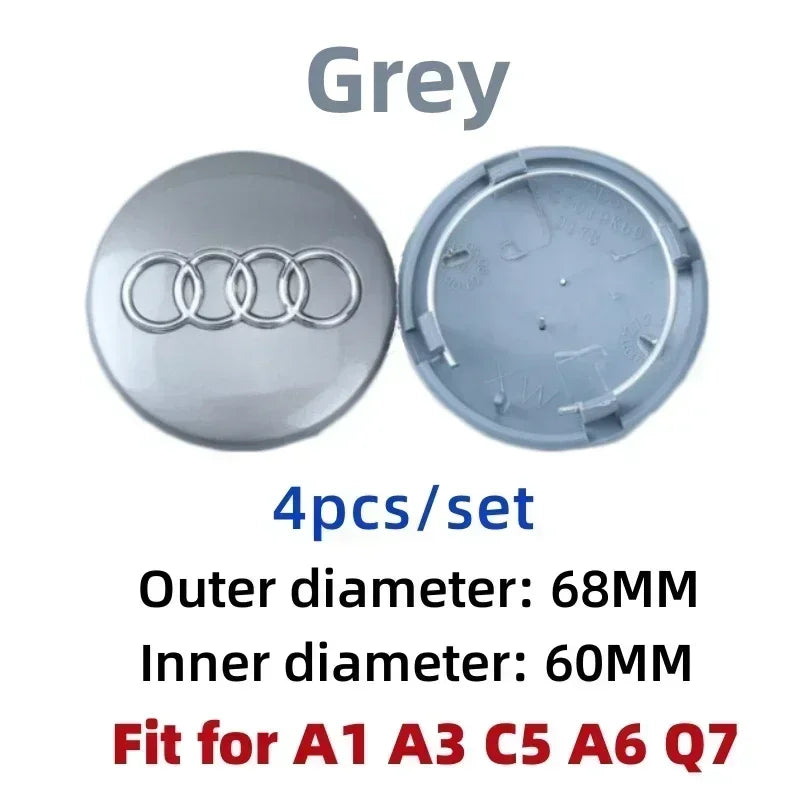 Replacement Wheel Center Caps – Set of 4, 60–77 mm Options
