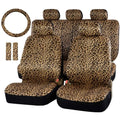 Short-Plush Animal-Print Seat Covers – 12-Piece Set