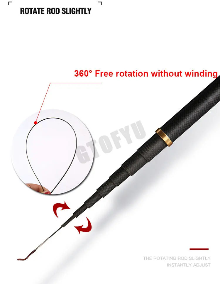 Telescopic Carbon Stream Fishing Pole