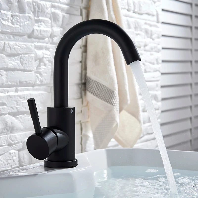 Single-Hole Hot & Cold Bathroom Basin Mixer Faucet