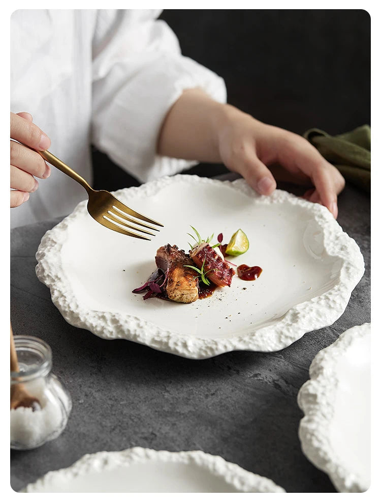 Plain Porcelain Dinner Plates — Assorted Sizes