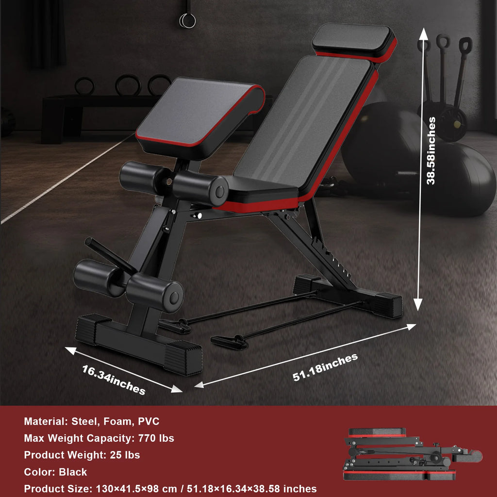 Seven-Position Foldable Weight Bench