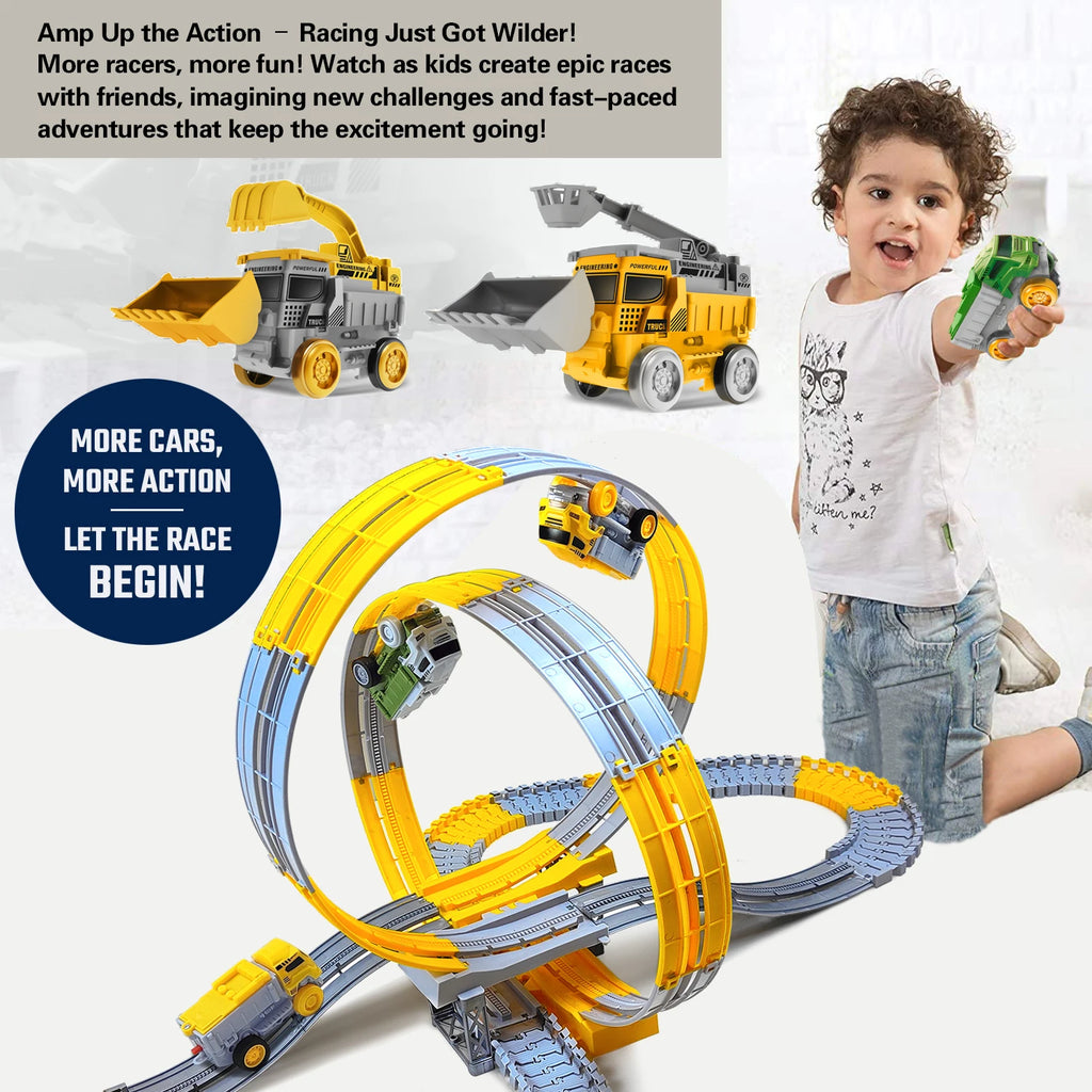 Flexible Race Track with Light-Up Climbing Toy Car