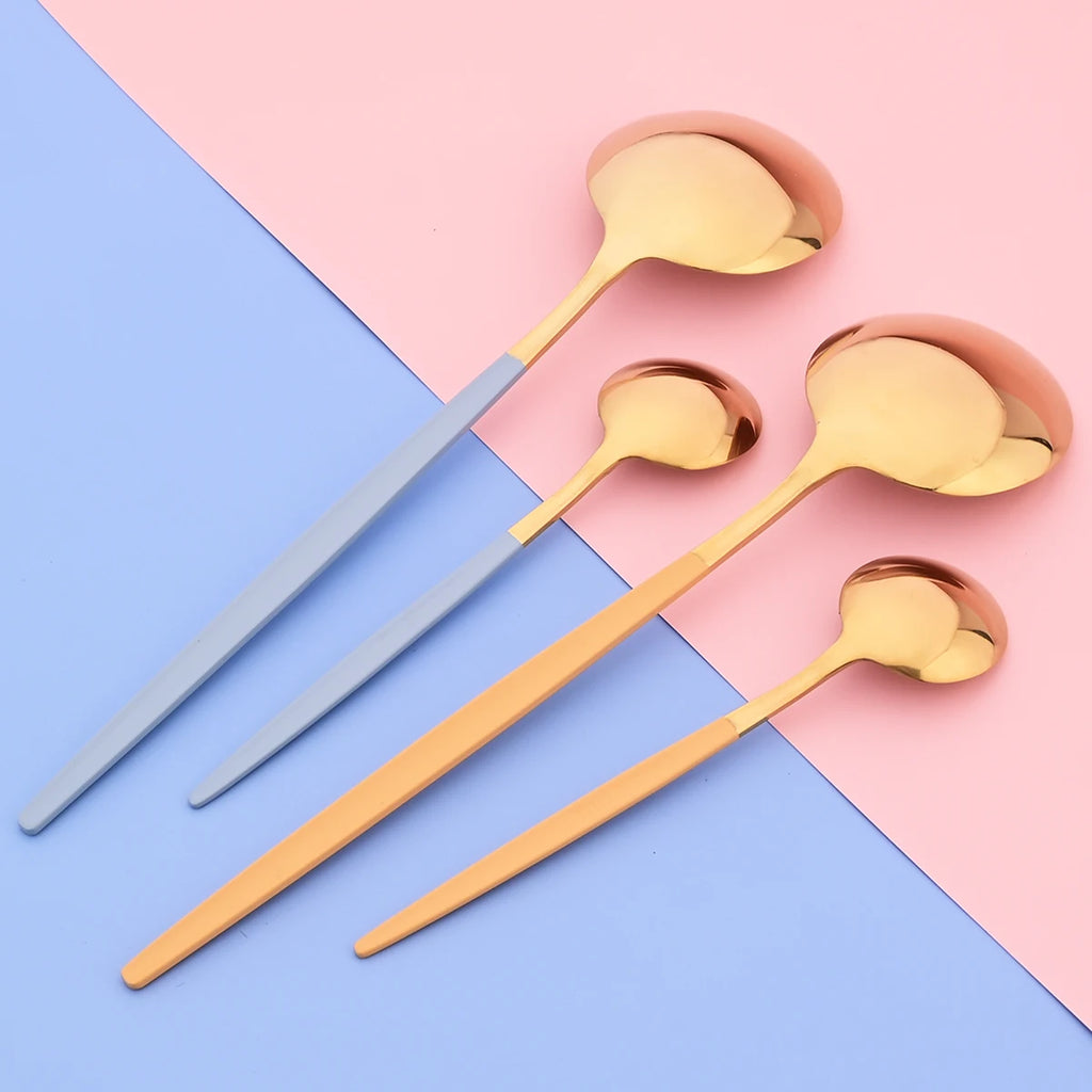 HELOTIC Stainless Steel Flatware — 24 Pieces