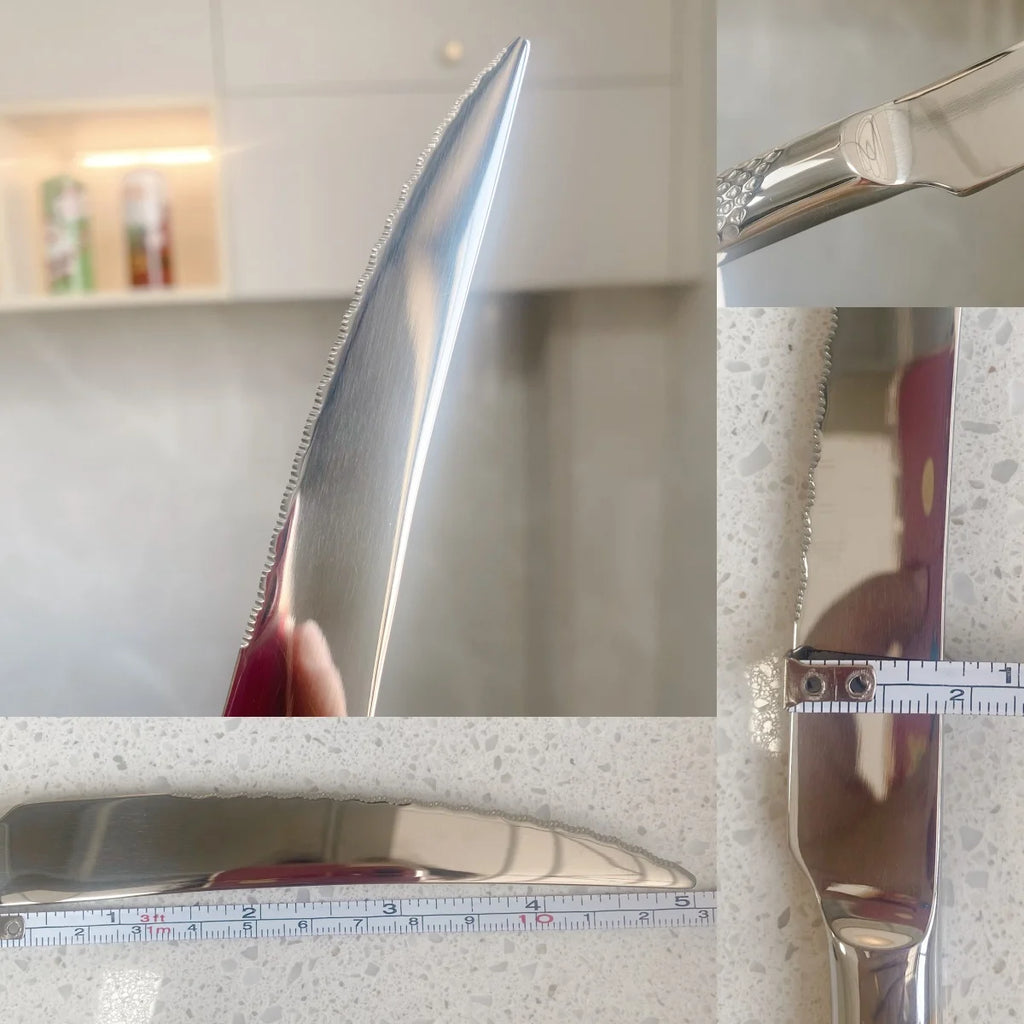 Hammered-Handle Stainless Steel Flatware Sets