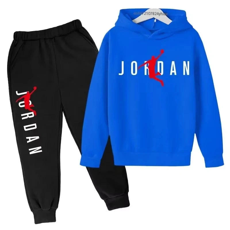 Children's Letter-Print Hoodie and Pants Set