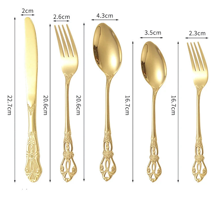Vintage-Style Stainless Steel Flatware — Assorted Sets