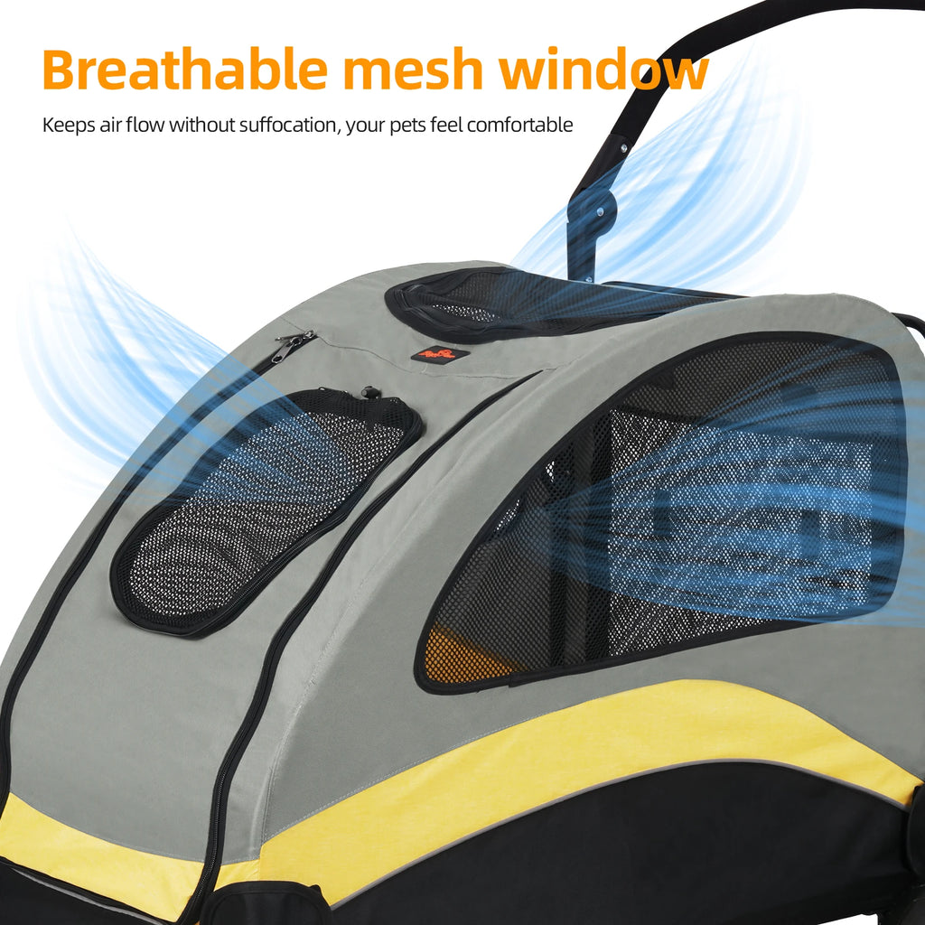 Foldable Four-Wheel Pet Stroller